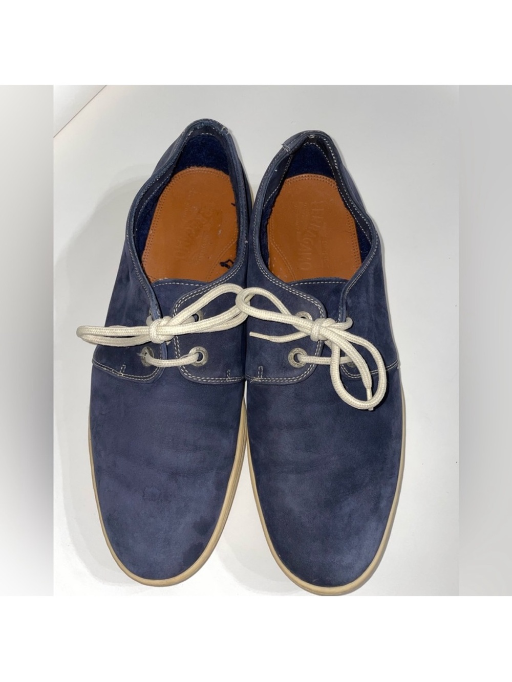 Salvatore Ferragamo Blue Suede Sneakers Derby 12 D⁠